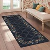 Washable Modern Floral Rug Non Slip Low Pile Rug Soft Contemporary Throw Floor Cover Foldable Indoor Carpet for Living Room Bedroom Playroom Nursery - 2 of 4