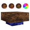 vidaXL Coffee Table with LED Lights Smoked Oak 21.7 in.x21.7 in.x12.2 in. - 2 of 4