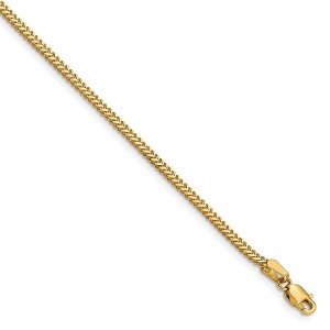 Black Bow Jewelry 1.4mm 14k Yellow Gold Solid Franco Chain Bracelet - 1 of 4