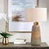 Uttermost Western Sky Table Lamp – 29"H Embossed Ceramic with Blue-Green Glaze & Antique Brass Accents - 2 of 4