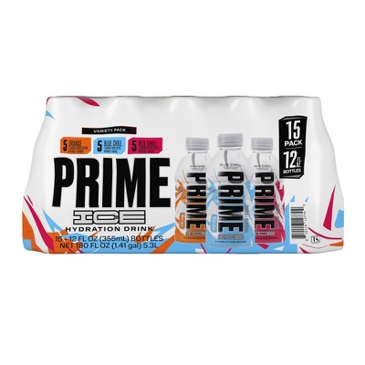 Prime Hydration Variety Pack Raspberry Orange Ice Sports Drink - 15pk/12 fl oz Bottles