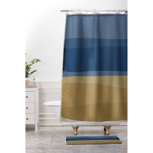 Orara Studio Modern Shower, Brown Striped Shower Curtain