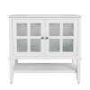 Grungis Bathroom Vanity with Ceramic Sink and Solid Wood Legs,Freestanding Bathroom Vanity with Silver Metal Knobs and Soft Close Hinges - 4 of 4