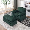 KTMBDW Sofa Chair with Movable Ottoman - Corduroy Cloud Couch Chair Soft Comfy Modern Sofa Chaise Single Sleeper Chair Bed for Living Room - 3 of 4