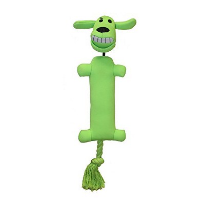 Multipet 66145 Loofa Launcher Plush Dog Toy, 12", Green