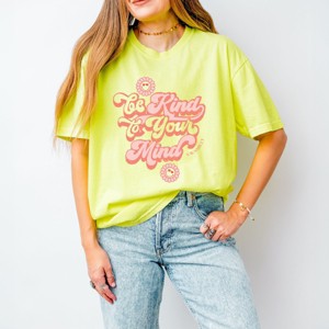 Simply Sage Market S.W.Smiley Be Kind To Your Mind Retro Garment Dyed Tee - 1 of 4