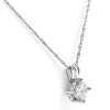 Pompeii3 1/3Ct Princess Cut Solitaire Diamond 14K White Gold Pendant & Chain - 3 of 4