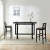 3-Piece Bar Height Dining Set with 2 Stool Counter Height Dining Set Breakfast Table Set Bistro Dining Set, Matt Black-ModernLuxe - 2 of 4