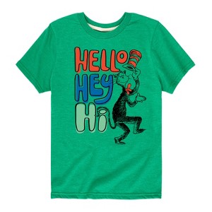 Boys' - Dr. Seuss - Cat in the Hat Hello Hey Hi Short Sleeve Graphic T-Shirt - 1 of 4