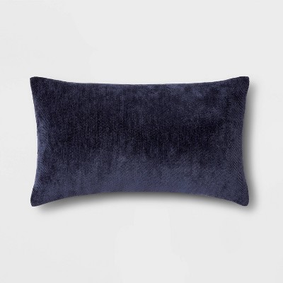 Chenille Lumbar Throw Pillow Navy Threshold