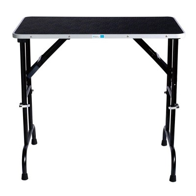 Adjustable Height Black Vinyl Pet Grooming Table with Aluminum Edging