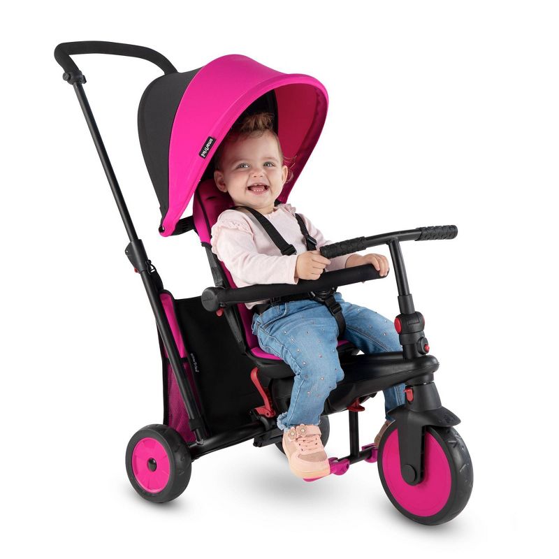 smarTrike STR3 Folding Toddler Tricycle with Stroller Certification 6-in-1 Multi-Stage Trike - Pink - 1-3 Years, 3 of 8