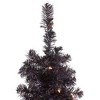 Northlight Pre-Lit Slim Artificial Tinsel Halloween Tree - 4' - Black - Clear Lights - 4 of 4