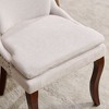 Kumasinova Set of 2 Modern Upholstered Dining Chairs with Double-Layer Cushions, Chenille Fabric Kitchen Chairs, Leisure Chairs with Curved Wood Legs - 4 of 4