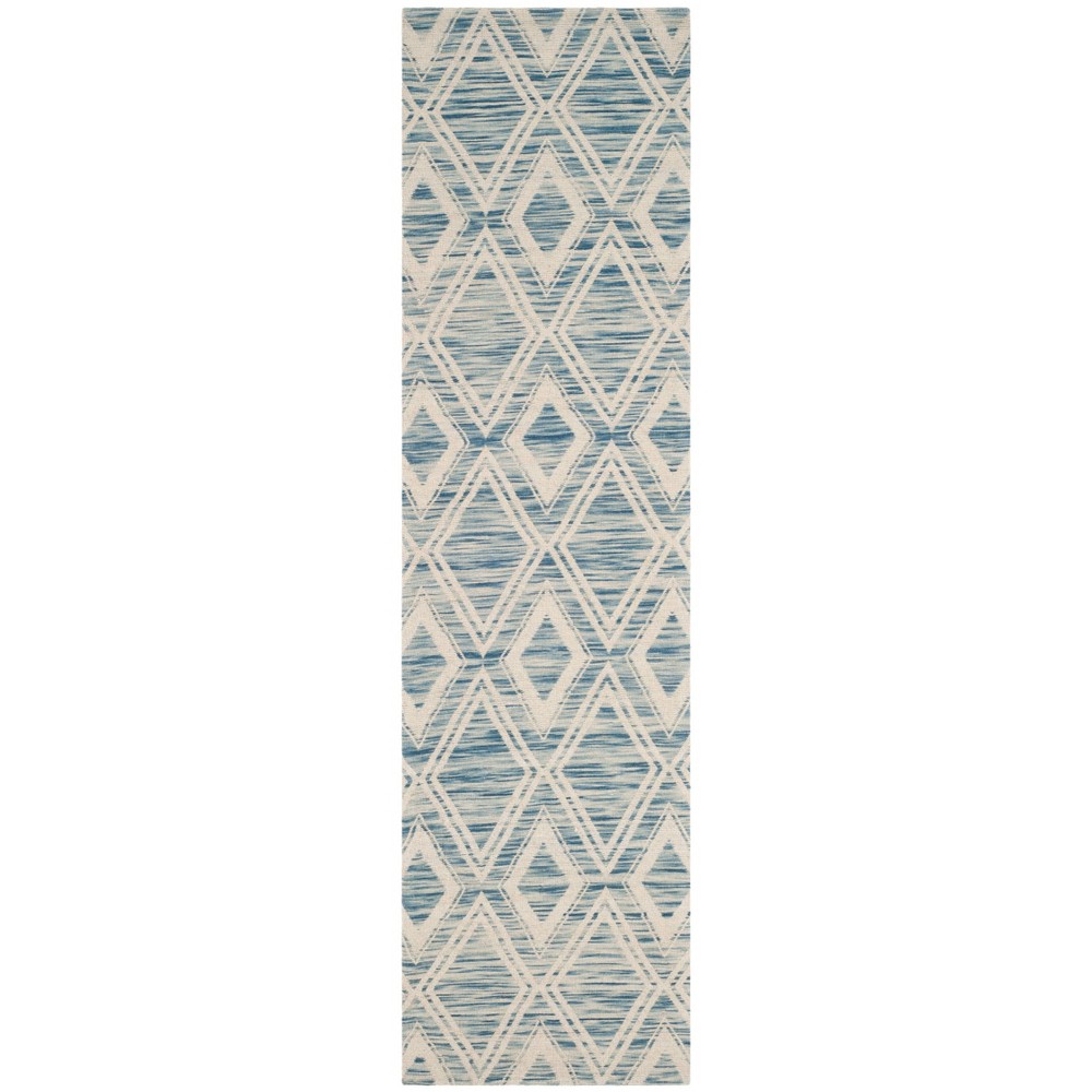 2'3inx8' Ila Geometric Area Rug Dark Blue/Ivory - Safavieh