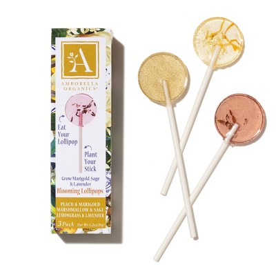 Amborella Organics Seed-Bearing Lollipop Beneficial Bee & Butterfly: Attract Pollinators, Grow Herbs/Flowers