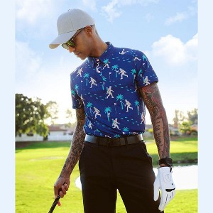 Tipsy Elves Golf Shirts for Men - Performance Athletic Fit Men's Golf Polo Shirts w/ Moisture Wicking Stretch Fabric - 1 of 4