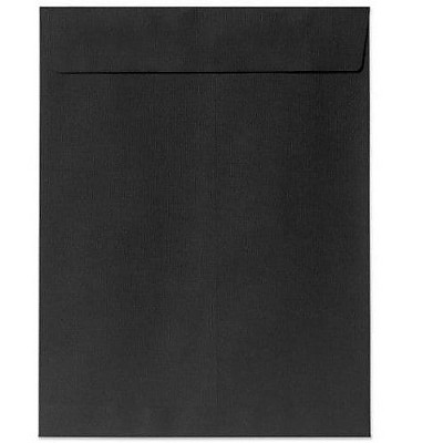 LUX 10" x 13" 80lbs. Square Flap Open End Envelopes Black Linen 50/Pack 4897-BLI-50