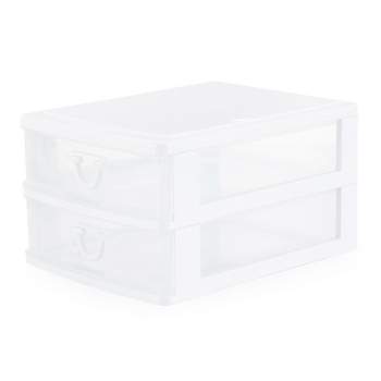 Gracious Living Clear Mini Drawer Desk and Office Organizer for Storing Cosmetics, Arts, Crafts, and Stationery Items