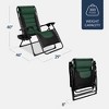 Best Choice Products Oversized Padded Zero Gravity Chair, Folding Outdoor Patio Recliner w/ Side Tray - 2 of 4