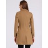 Allegra K Women's Elegant Notched Lapel Double Breasted Long Sleeve Winter Overcoat - 4 of 4