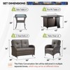 Buenhomino 5-Piece Patio Furniture Set with Fire Pit Table Wicker Outdoor Patio Chairs High Back Glider Loveseat Conversation Set - 3 of 4