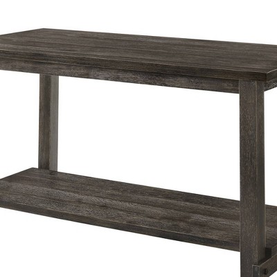 Weathered Gray Wood Rectangular Counter Height Dining Table