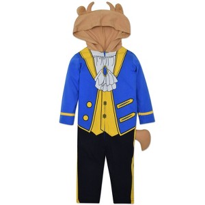 Disney Beauty and The Beast Baby Zip Up Cosplay Costume Coverall Tail Newborn to Toddler - 1 of 4