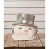 9.25 In Happy Snowman Bucket Container Platinum Crepe Paper Figurines - 3 of 3