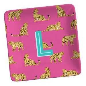 Personalization Mall Animal Print Initial Personalized Ring Dish Cheetah - 1 of 2