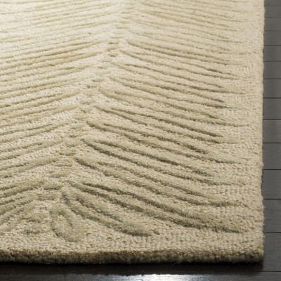 Hand-Tufted Oolong Tea Green Wool Rectangular Rug