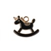 John Bead Sweet & Petite Small Simple Cute Charms Craft Embellishments Rocking Horse 16x13mm Black 10 Pieces - 2 of 4