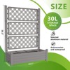 Infurnic Planters, Tall Garden Bed with Trellis, Standing Planter Box for Flowers, Climbing Plants, Balcony, Backyard, Gray, 43.4"*18.26"*59.3" - 4 of 4