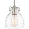 Possini Euro Design Bellis Brushed Nickel Mini Pendant Light 6 1/2" Wide Modern Industrial Clear Glass Shade for Dining Room Home Foyer Kitchen Island - 3 of 4