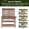 YOOCOZZ Fir Wood Mobile Garden Potting Bench & Kitchen Cart with Ample Storage and Stainless Steel Top - 3 of 4
