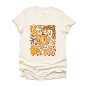 Simply Sage Market Fall Pumpkin Collage Glitter Short Sleeve Tee - 1 of 4