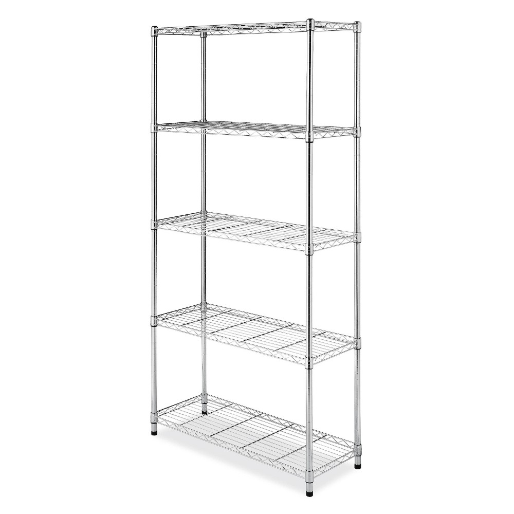 Whitmor Supreme 5 Tier Shelving Chrome Silver: Steel Wire Shelf, Metal Shelving Unit, 1750 lbs Capacity, 36" W x 14" D x 72" H
