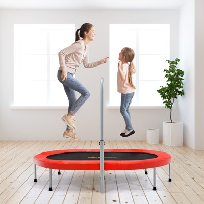 Infans 50" Trampoline for 2 People Foldable Rebouncer w/Adjustable Handrail Red