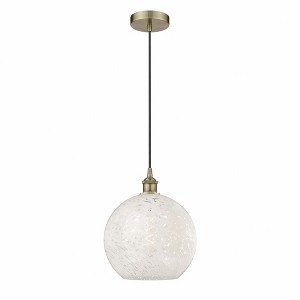 White Mouchette - 1 Light Cord Hung Pendant In Modern Style-13.5 Inches Tall and 12 Inches Wide - 1 of 1