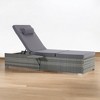Mshliw Outdoor Chaise Lounge Chair Set of 2 with Adjustable Backrest and Cushions for Poolside, Garden, Patio, Beach - Gray Rattan with Red Cushions - 3 of 4