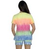Just Love Womens Tie Dye Rainbow Shorts Set  Vibrant, Comfy Short Sleeve Sleepwear - 3 of 3