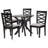 Baxton Studio Mila Modern Grey Fabric and Dark Brown Finished Wood 5-Piece Dining Set - 2 of 4