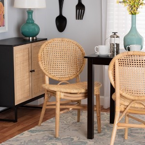 bali & pari Osaka Modern Bohemian Natural Brown Rattan Dining Chair - 1 of 4