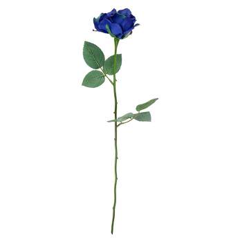 Allstate Floral 23" Blue Blooming Rose Artificial Silk Floral Pick