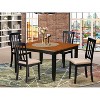 HomeStock 5-Piece Square Black and Cherry Finish Solid Wood Top Dining Table with 4 Chairs - 2 of 4