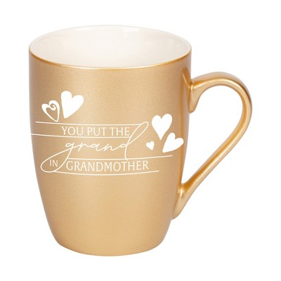 Elanze Designs You Put The Grand In Grandmother Vegas Gold 10 ounce New Bone China Coffee Cup Mug