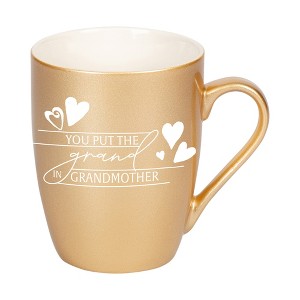 Elanze Designs You Put The Grand In Grandmother Vegas Gold 10 ounce New Bone China Coffee Cup Mug - 1 of 4