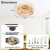 IHOMEADORE 20" Gold Farmhouse Cage Ceiling Fans with Light and Remote Flush Mount Ceiling Fans for Kitchen Hallway - 3 of 4