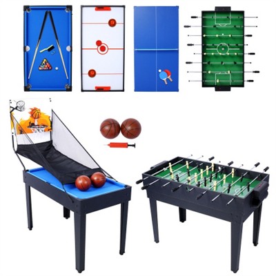YONWAY 5-in-1 Multi-Game Table - Billiards, Push Hockey, Foosball, Ping Pong and Basketball