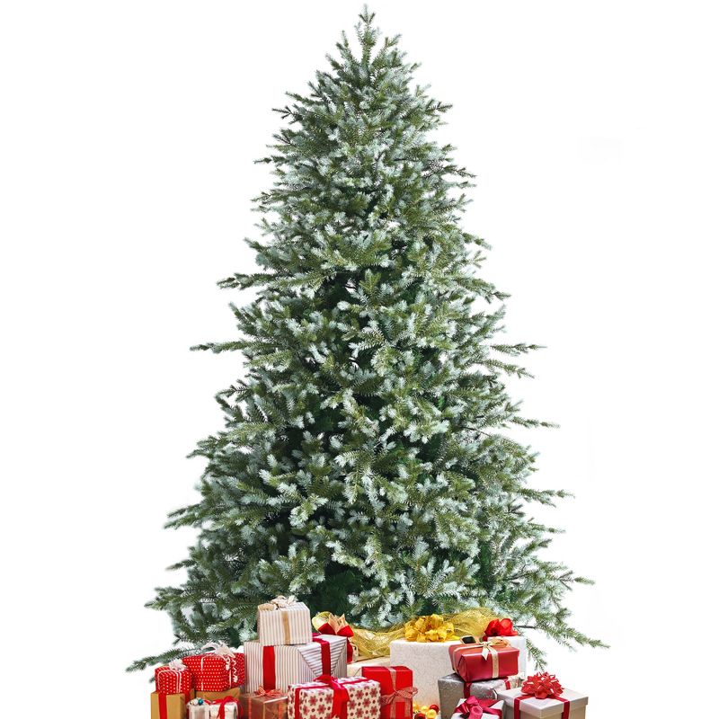 Costway 8ft Hinged Artificial Christmas Spruce Tree w/ 1658 Mixed PE & PVC Tips, 1 of 12